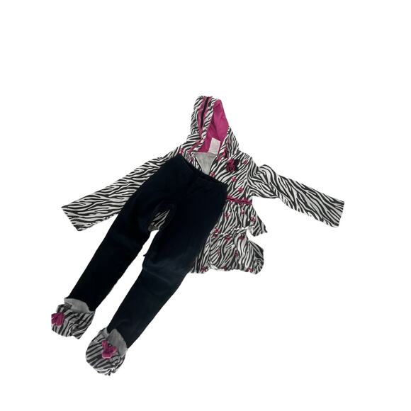 Nannette Lepore Girls Zebra Print Legging Pants & Jacket Outfit Set Size 4T - Picture 1 of 8